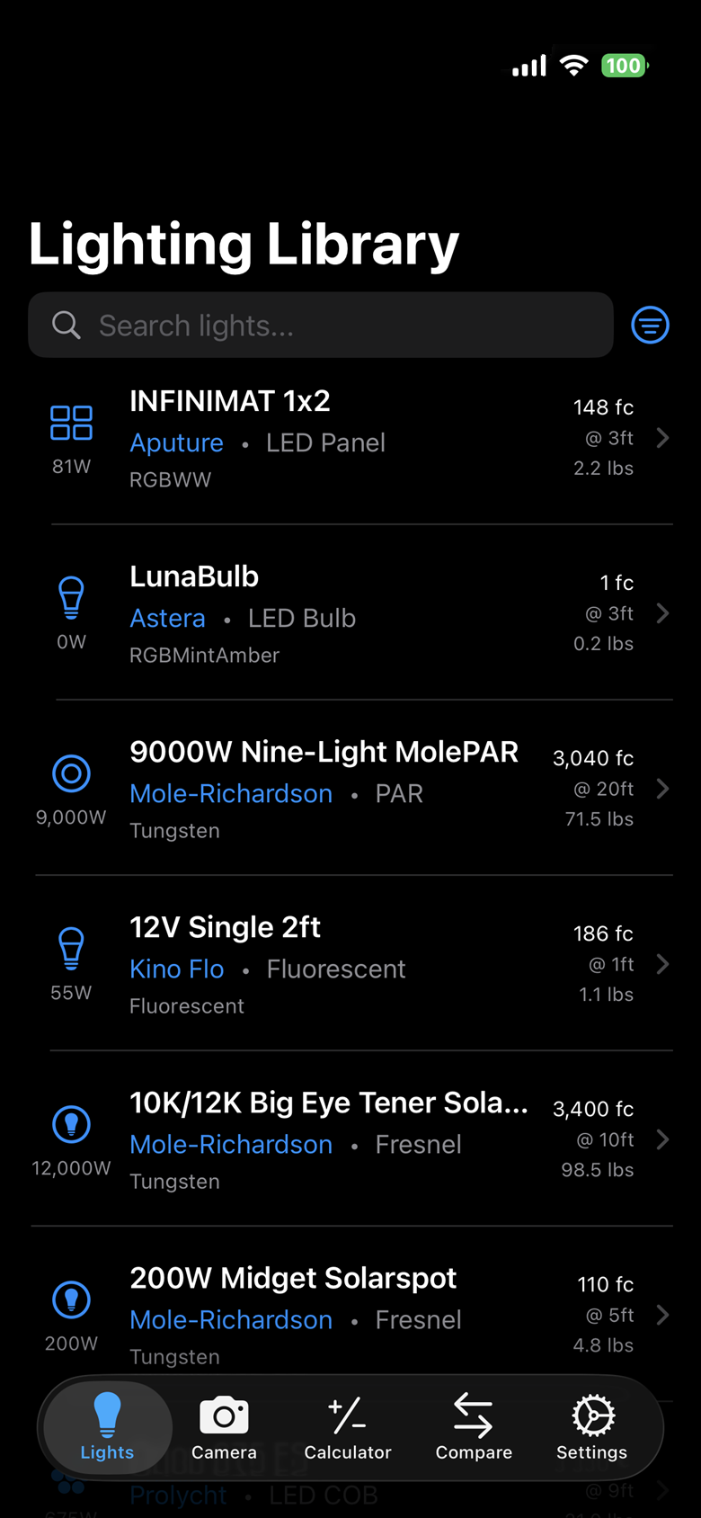 Light Database Interface